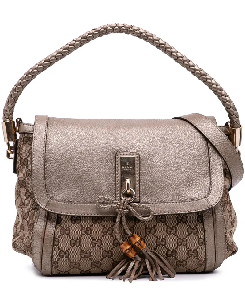 Gucci Hobo Bags GG Canvas Bella Flap Satchel braun Braun