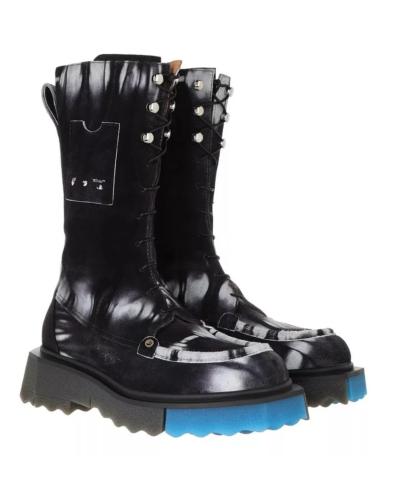OFF-WHITE Stiefel & Boots Tie Dye Sponge Pocket Combat schwarz Schwarz