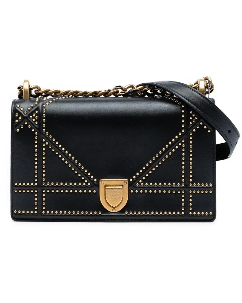 Dior Hobo Bags Small Lambskin Studded Diorama Flap schwarz Schwarz