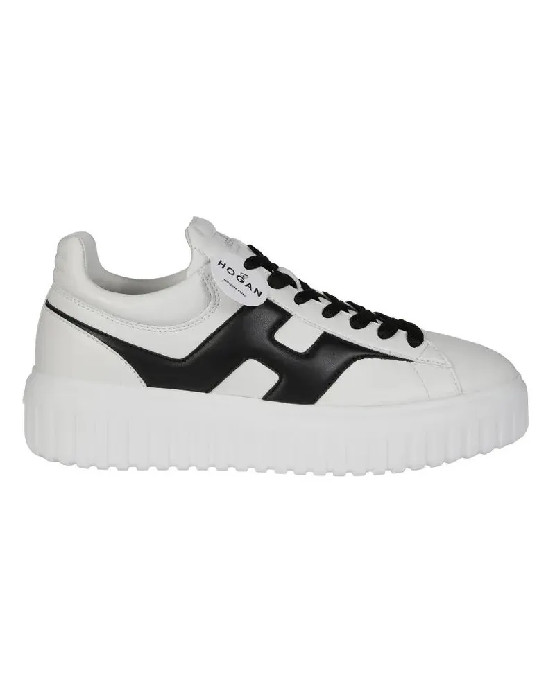 Hogan Low-Top Sneaker White Sneakers With Contrasting Black Accents weiß Weiß