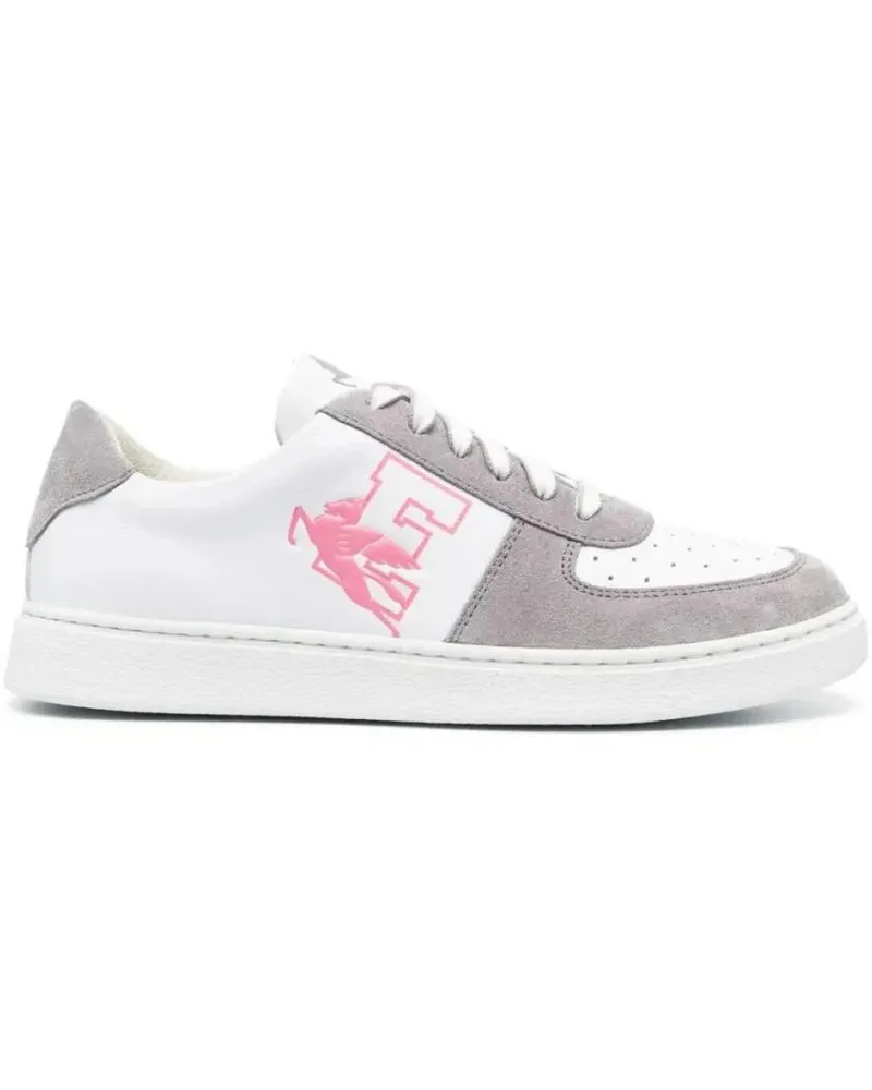 Etro Low-Top Sneaker Grey Leather And Suede Casual Trainers weiß Weiß