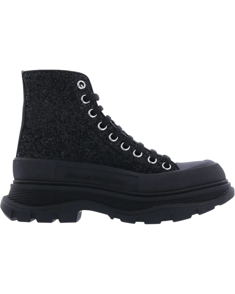 Alexander McQueen Stiefel Dames Tread Slick Glitter schwarz Schwarz