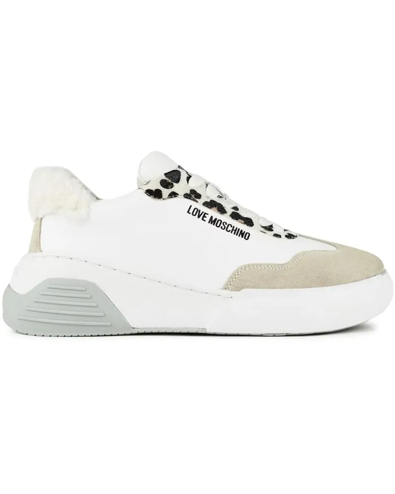 Moschino Low-Top Sneaker Leopard Detail Chunky Sneakers weiß Weiß