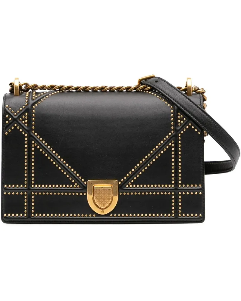 Dior Hobo Bags Medium Studded Lambskin Diorama Flap schwarz Schwarz