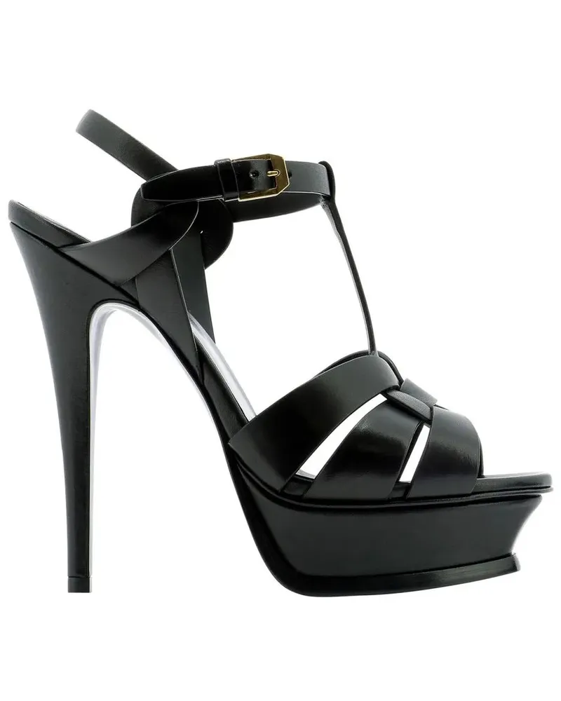Saint Laurent Sandalen High-Heeled Platform Sandals With T-Strap Design schwarz Schwarz