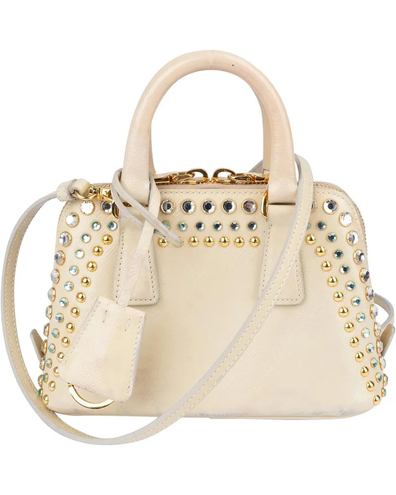 Prada Crossbody Bags  Patent Crystal Mini Promenade Handbag weiß Weiß