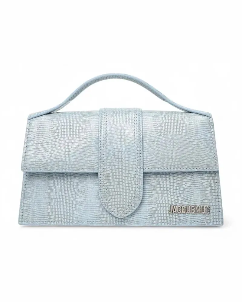 Jacquemus Hobo Bags Le Grand Bambino In Light Blue Python blau Blau