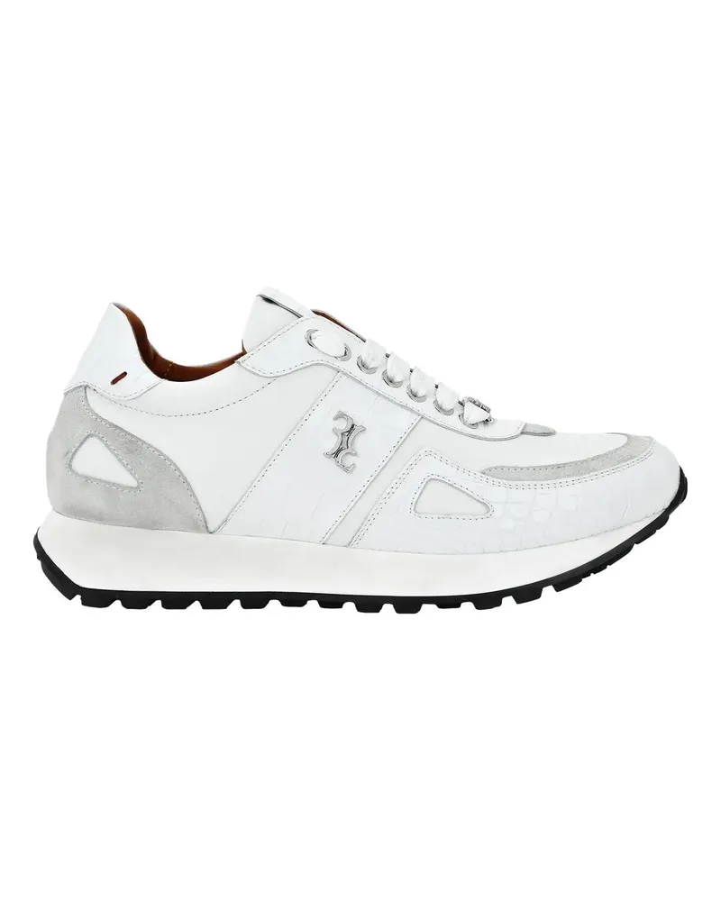 Billionaire Low-Top Sneaker Läufer Sneaker &Amp Crocco Print weiß Weiß