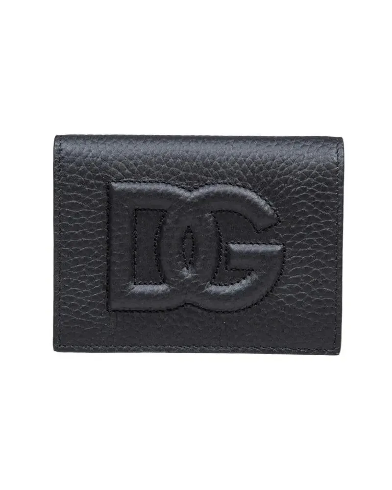 Dolce & Gabbana Portemonnaies Leather Card Holder With Dg Logo schwarz Schwarz