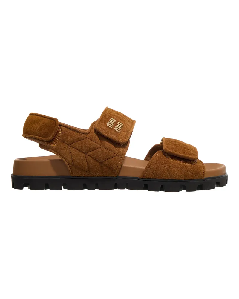 Miu Miu Sandalen Sandali Camoscio Matelasse braun Braun