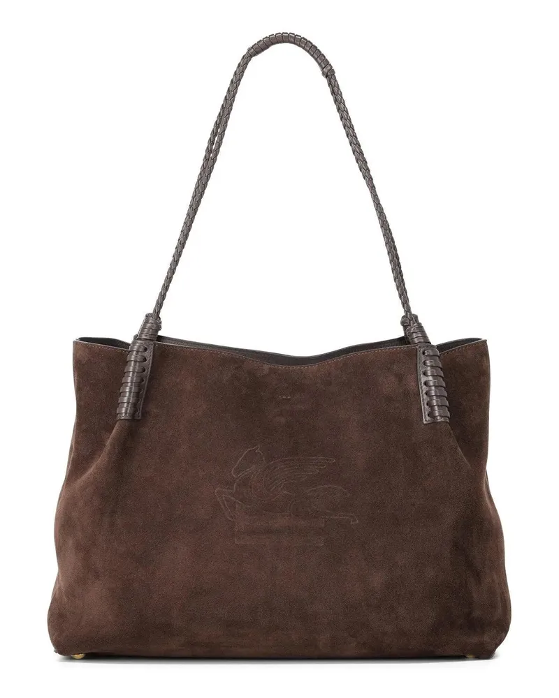 Etro Crossbody Bags Shopper Libra aus Veloursleder braun Braun