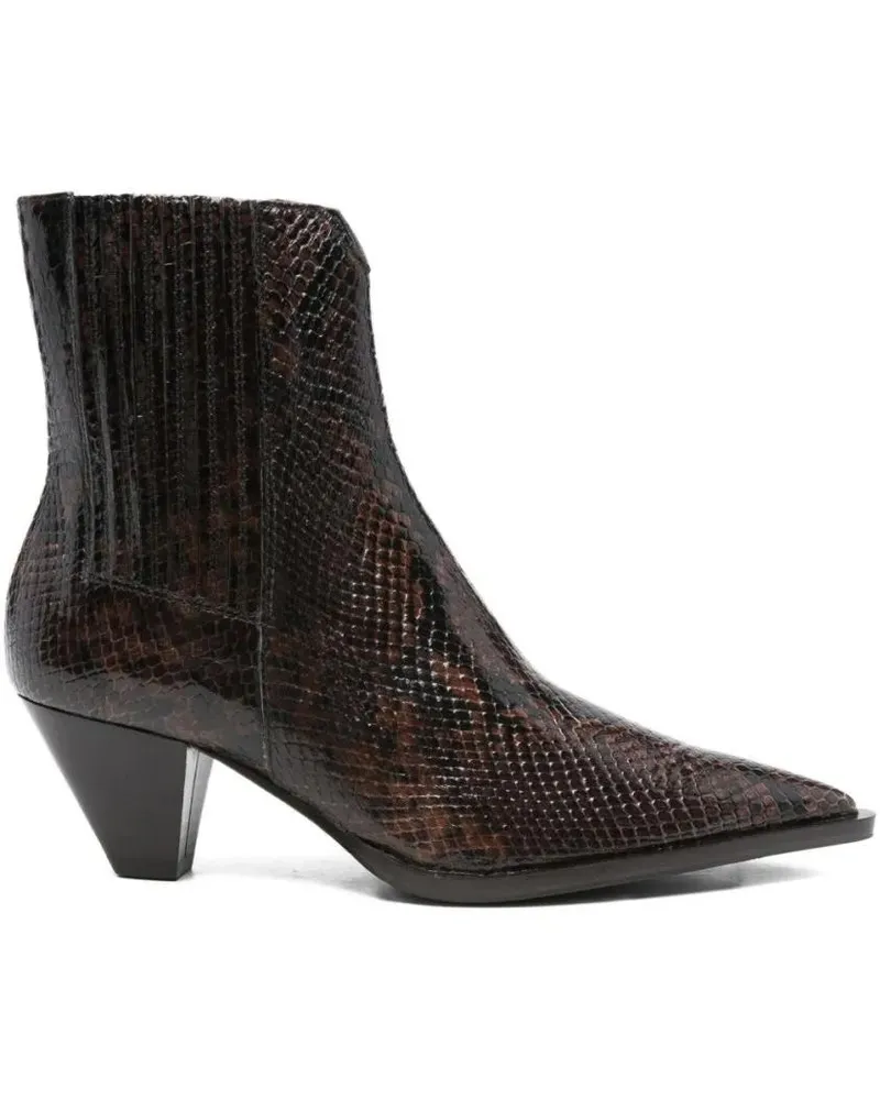 Guglielmo Rotta Stiefel Elegant Ankle Boots With Textured Snakeskin Finish schwarz Schwarz