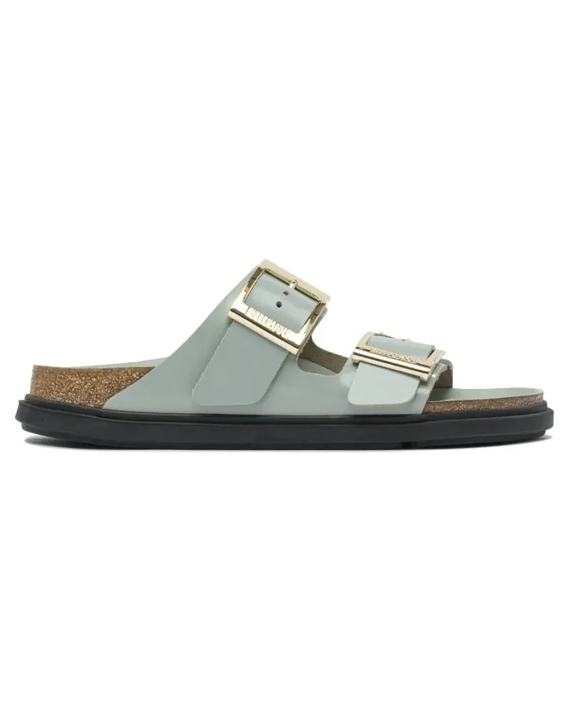 Birkenstock Sandalen Contoured Leather Sandals With Adjustable Metallic grün Grün
