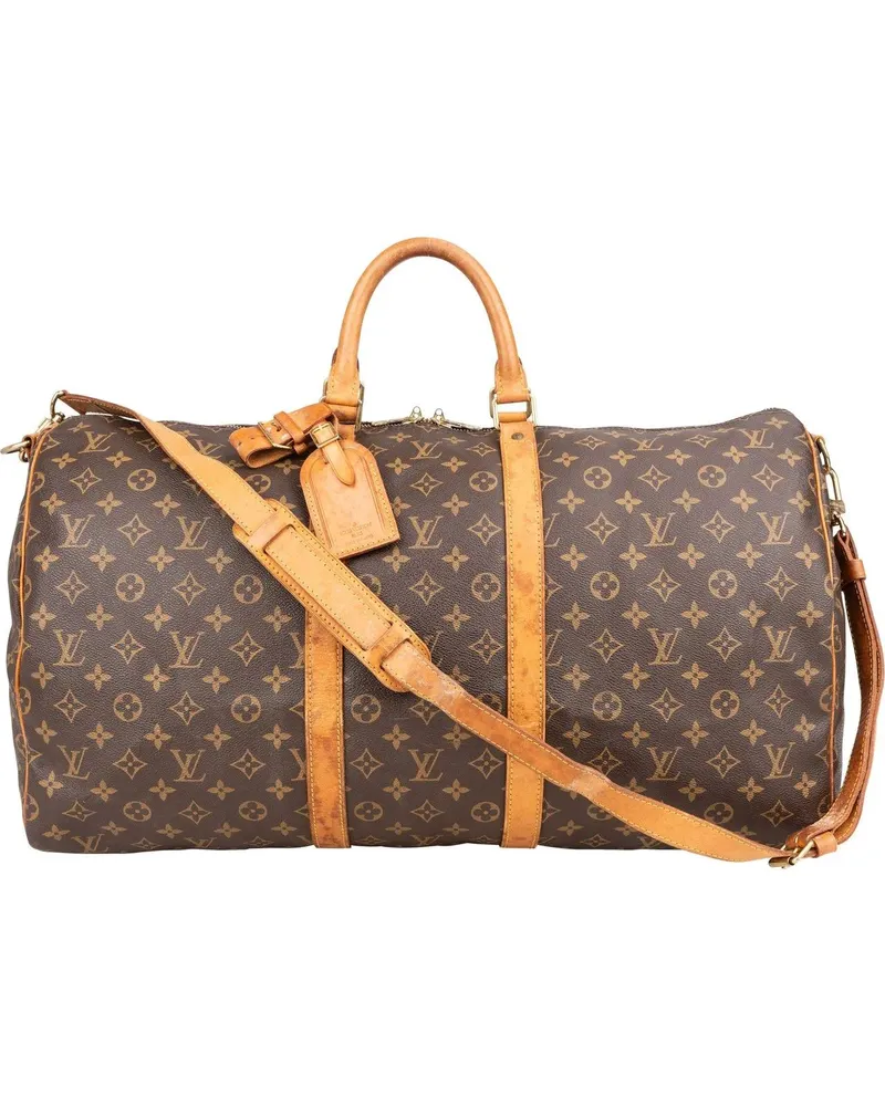 Louis Vuitton Crossbody Bags  Canvas Monogram Keepall 55 Bandoulie braun Braun