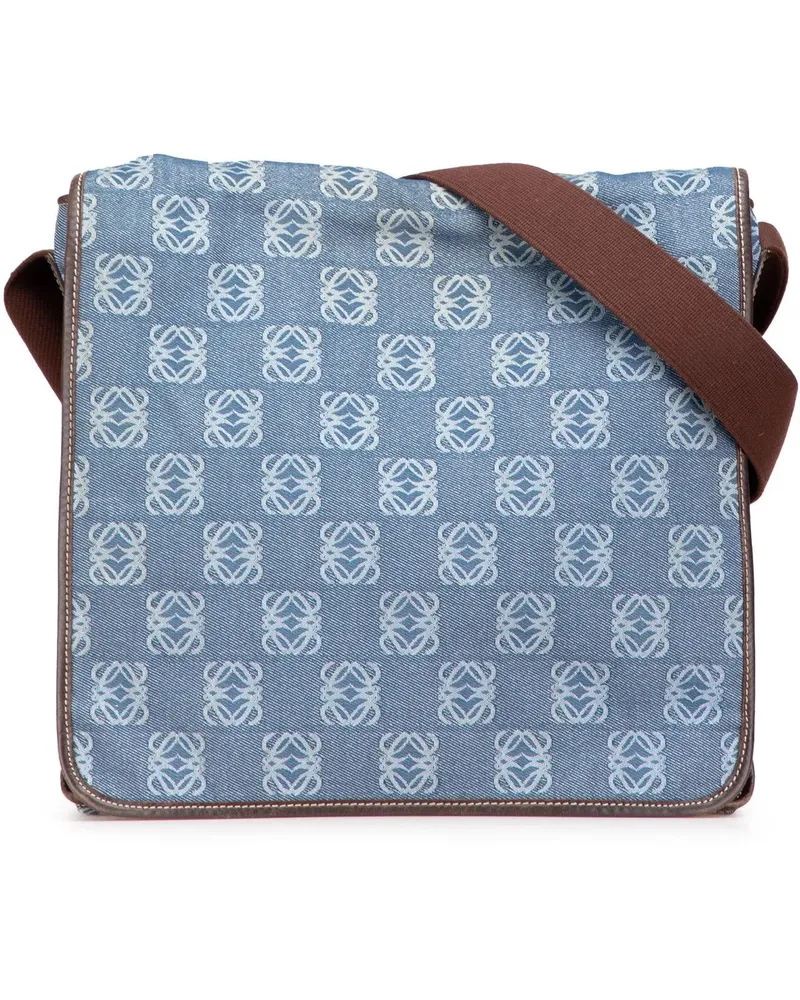 Loewe Hobo Bags Denim Anagram Messenger Bag blau Blau