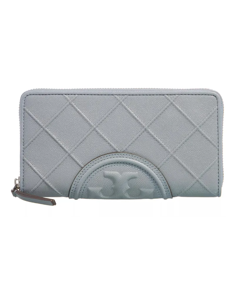 Tory Burch Portemonnaie Fleming Soft Grained  Zip Continental Wallet Grau