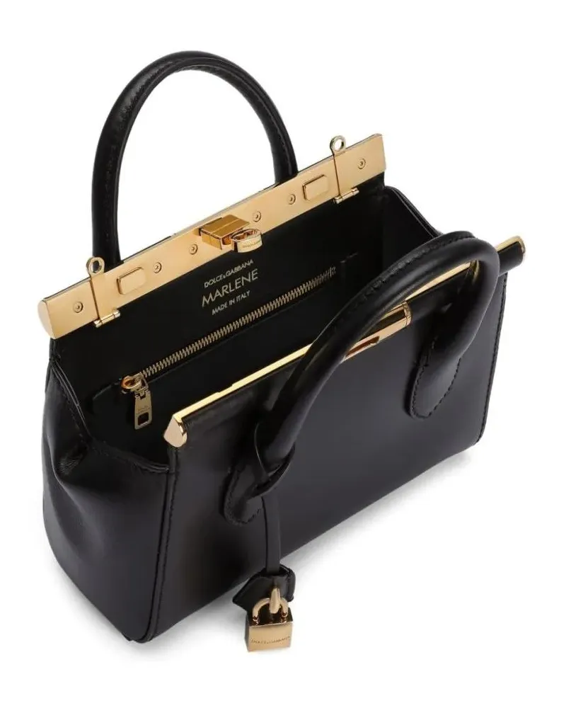 Dolce & Gabbana Shopper & Totes Structured Handbag With Gold-Tone Clasp And Detach schwarz Schwarz