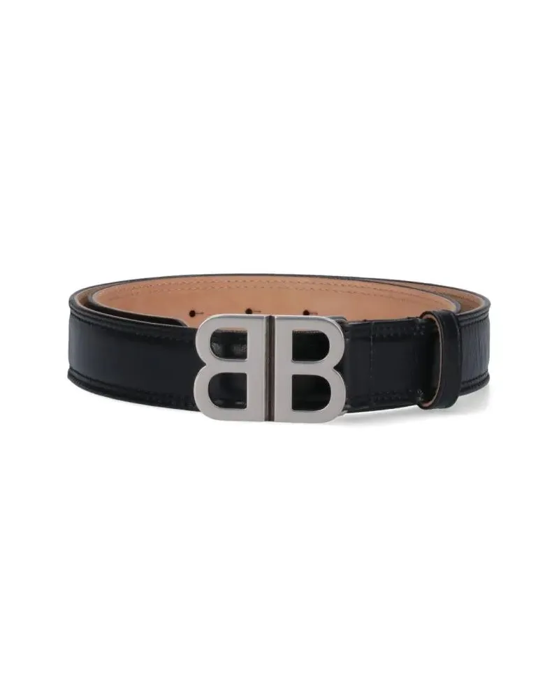 Balenciaga Gürtel Logo Belt – Black/Silver schwarz Schwarz