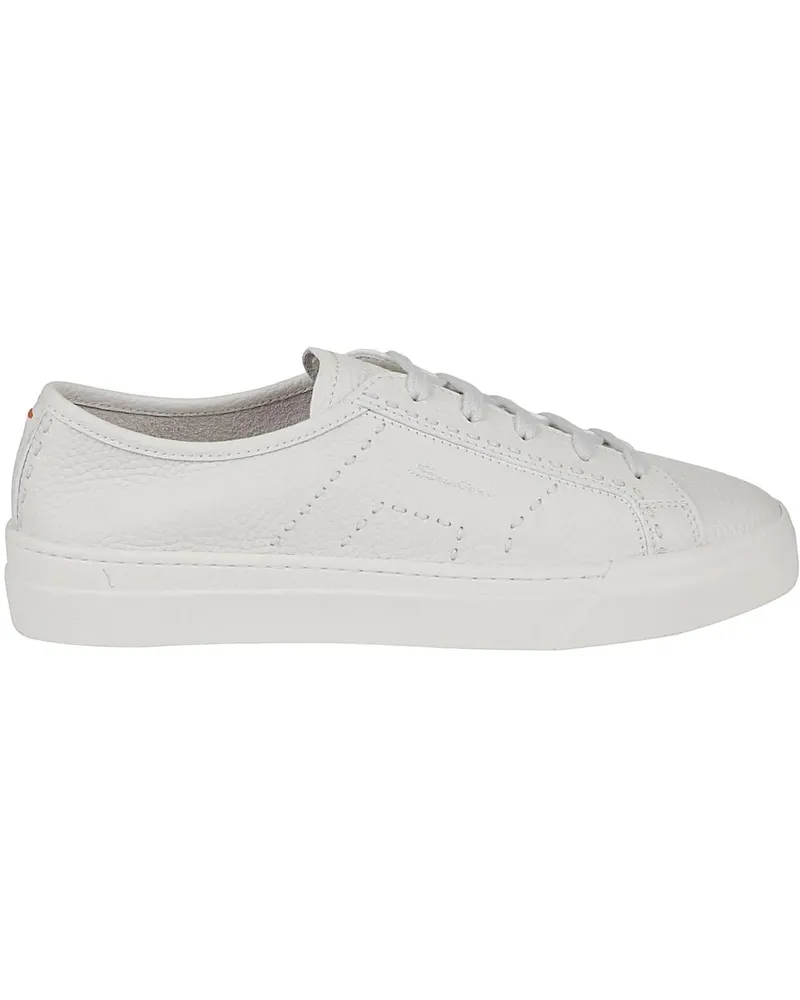 Santoni Low-Top Sneaker Double Buckle Low Top Sneakers White weiß Weiß