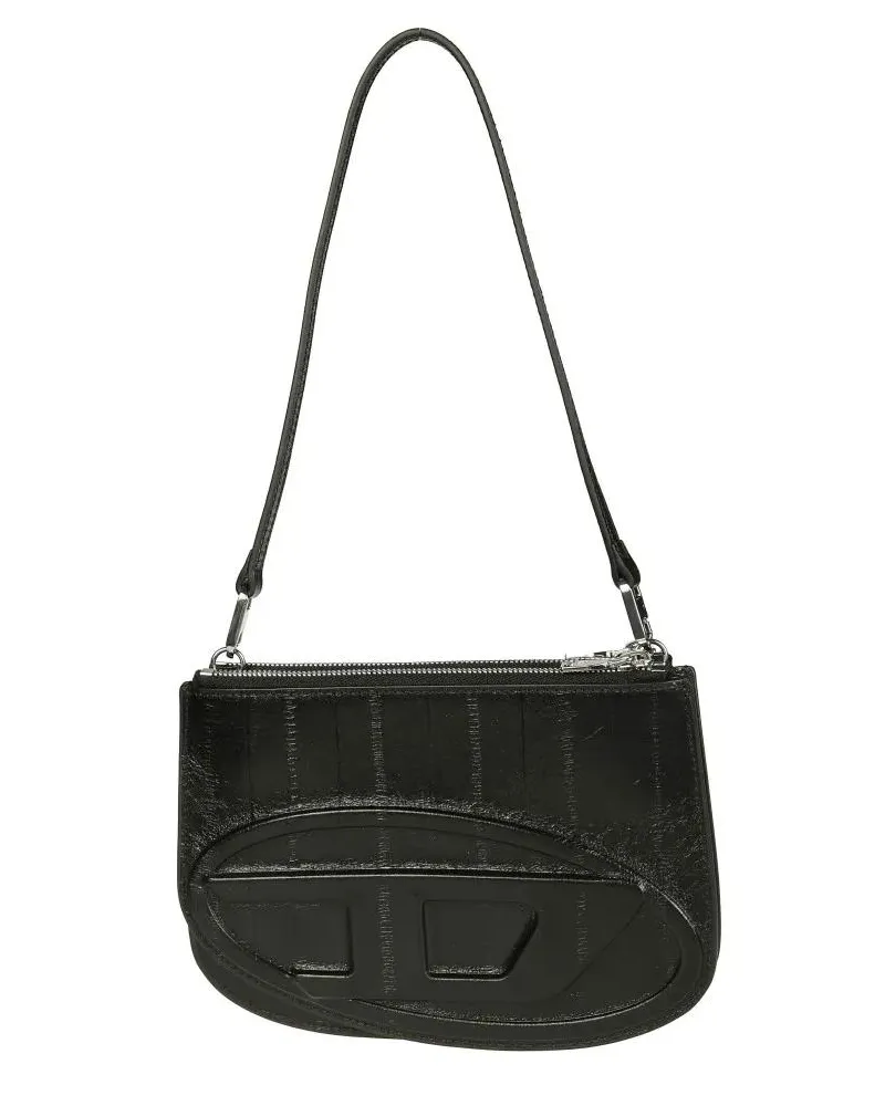 Diesel Hobo Bags Shoulder Bag With Large Letter Logo schwarz Schwarz