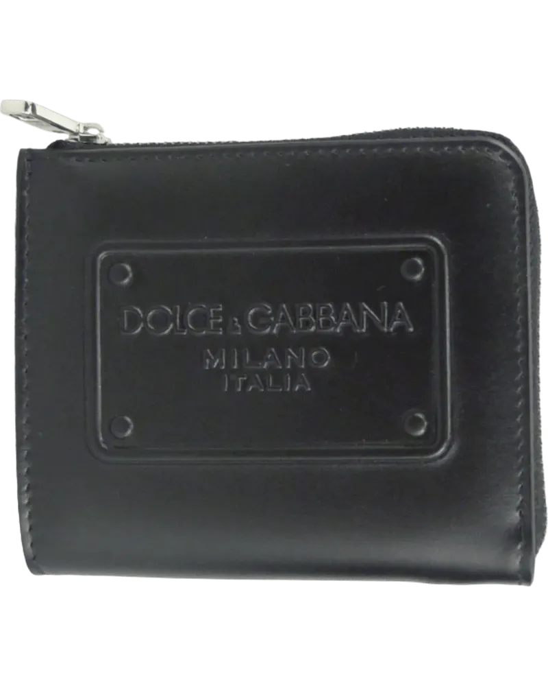 Dolce & Gabbana Portemonnaie Portafoglio nero con zip schwarz Schwarz