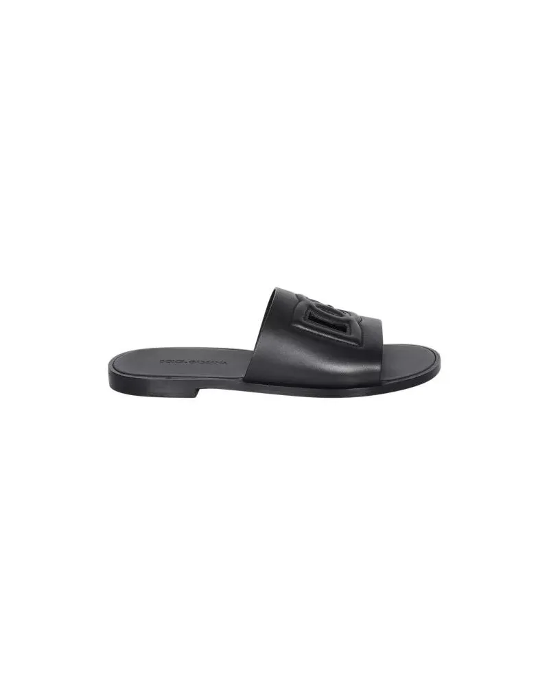 Dolce & Gabbana Slipper & Pantoletten DG Slides schwarz Schwarz