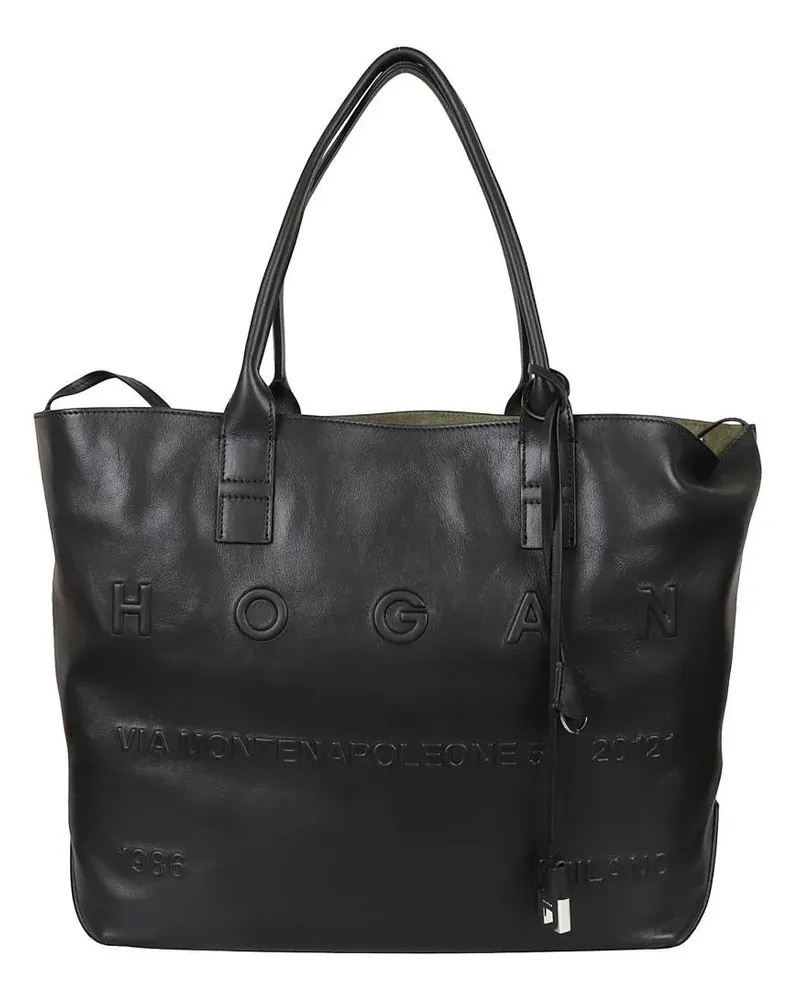Hogan Shopper & Totes Smooth Leather Tote Bag schwarz Schwarz
