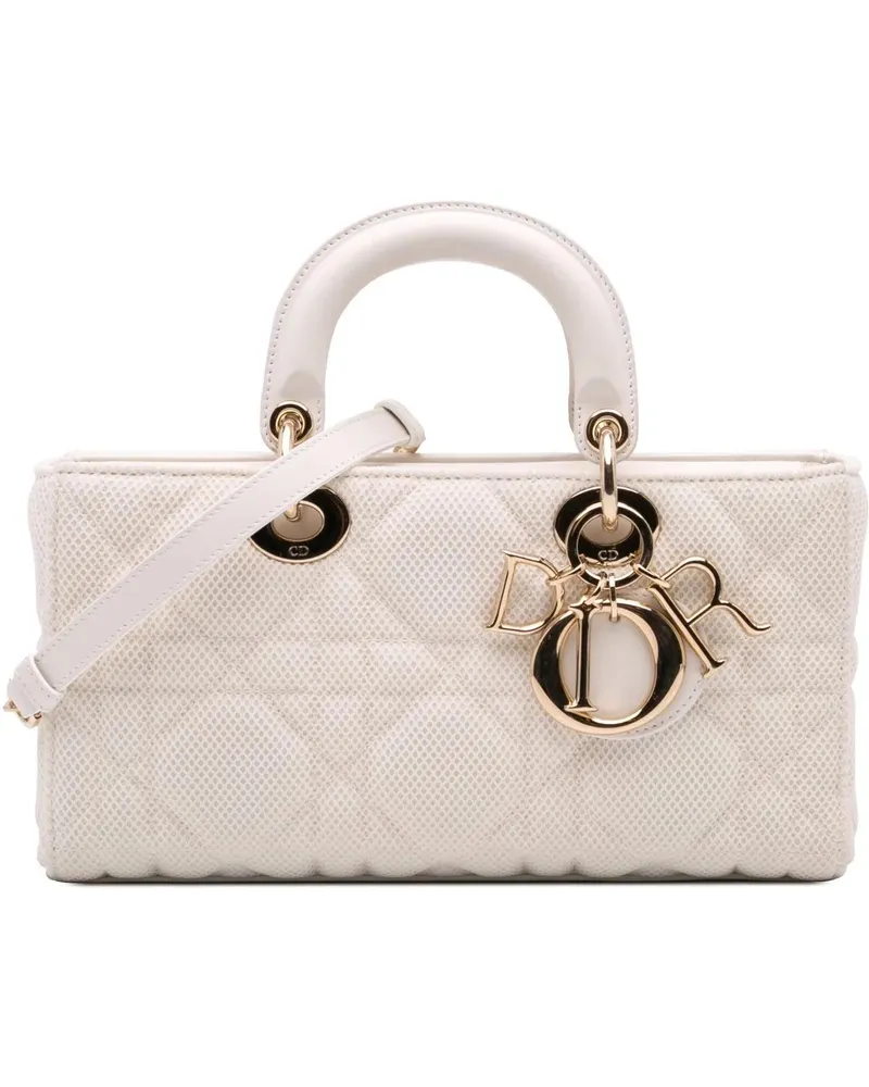 Dior Hobo Bags 2021 Medium Technical Fabric Macrocannage Lady D J weiß Weiß