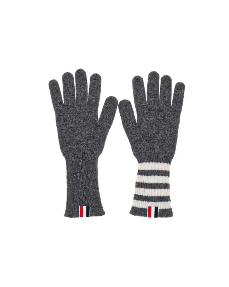 Thom Browne Handschuhe "4-Bar" Gloves – Grey grau Grau