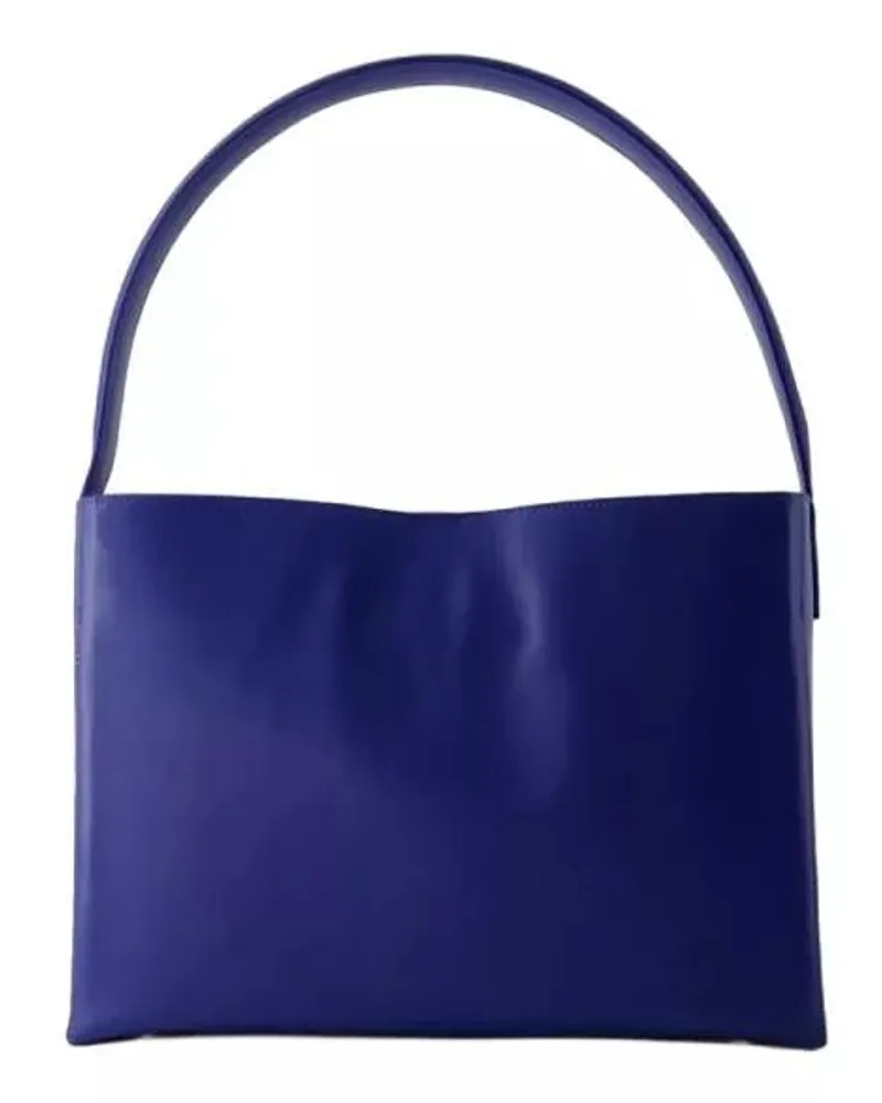 Inès de la Fressange Shopper Leonore L Shoulder Bag - Leather - Blue Cobalt Blau