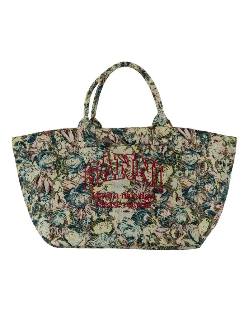 Ganni Shopper & Totes Xxl Tapestry Reversible Shopper Bag With Floral De grau Grau