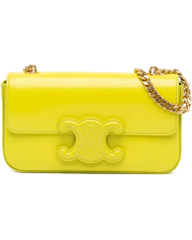 Celine Hobo Bags 2022 Triomphe Calfskin Cuir Chain Shoulder Bag gelb Gelb