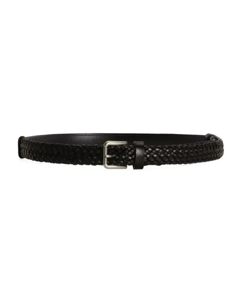 Dolce & Gabbana Gürtel Classic Woven Design Belt With Pin-Buckle Fastenin schwarz Schwarz