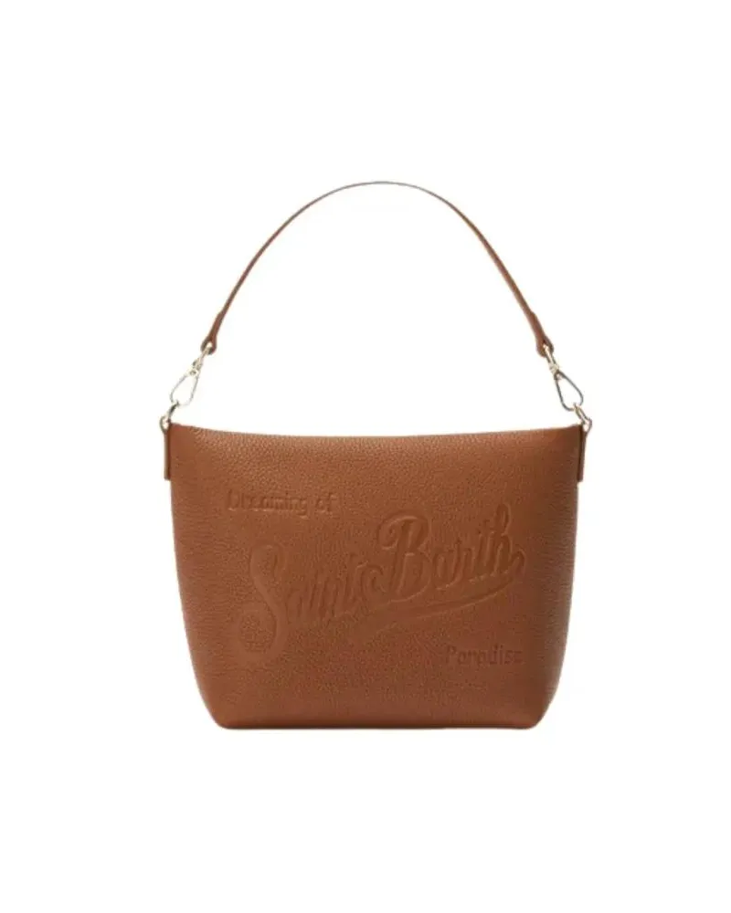 MC2 Saint Barth Hobo Bags Medium Trapezoidal Handbag In Textured Brown Finis braun Braun