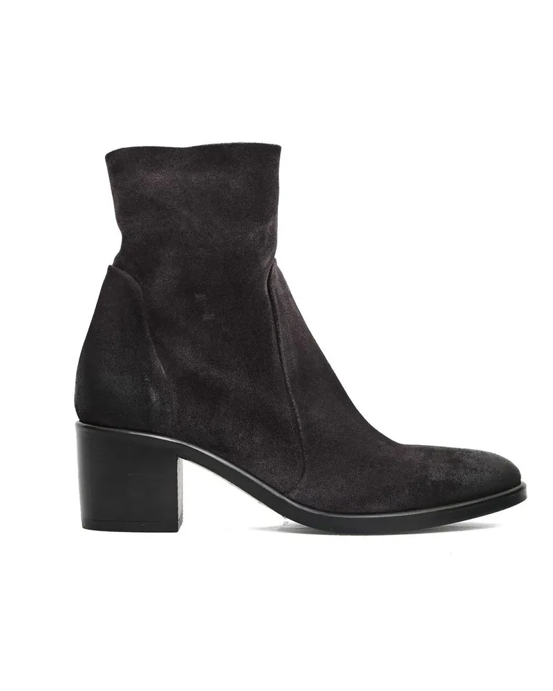 Strategia / JFK Stiefel Refined Dark Grey Suede Ankle Boots With Side Zipp grau Grau
