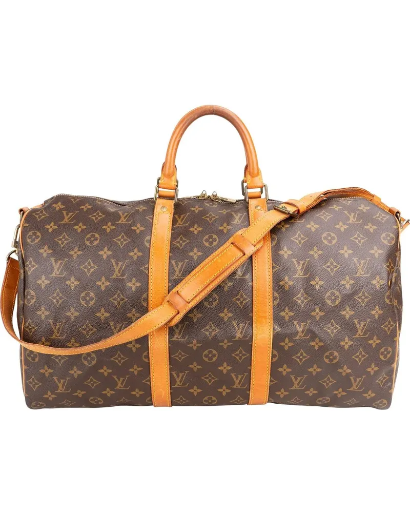 Louis Vuitton Crossbody Bags  Canvas Monogram Keepall 50 Bandoulie braun Braun