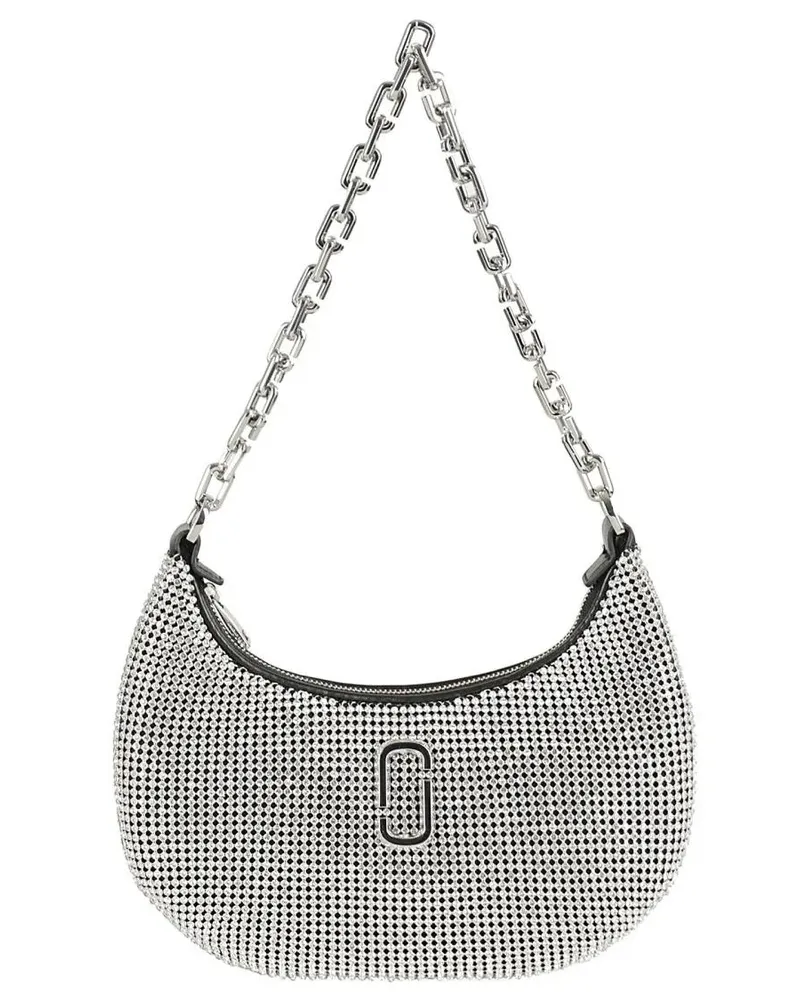 Marc Jacobs Hobo Bags Crescent-Shaped Small Curve Bag With Rhinestone Em gunmetal Gunmetal