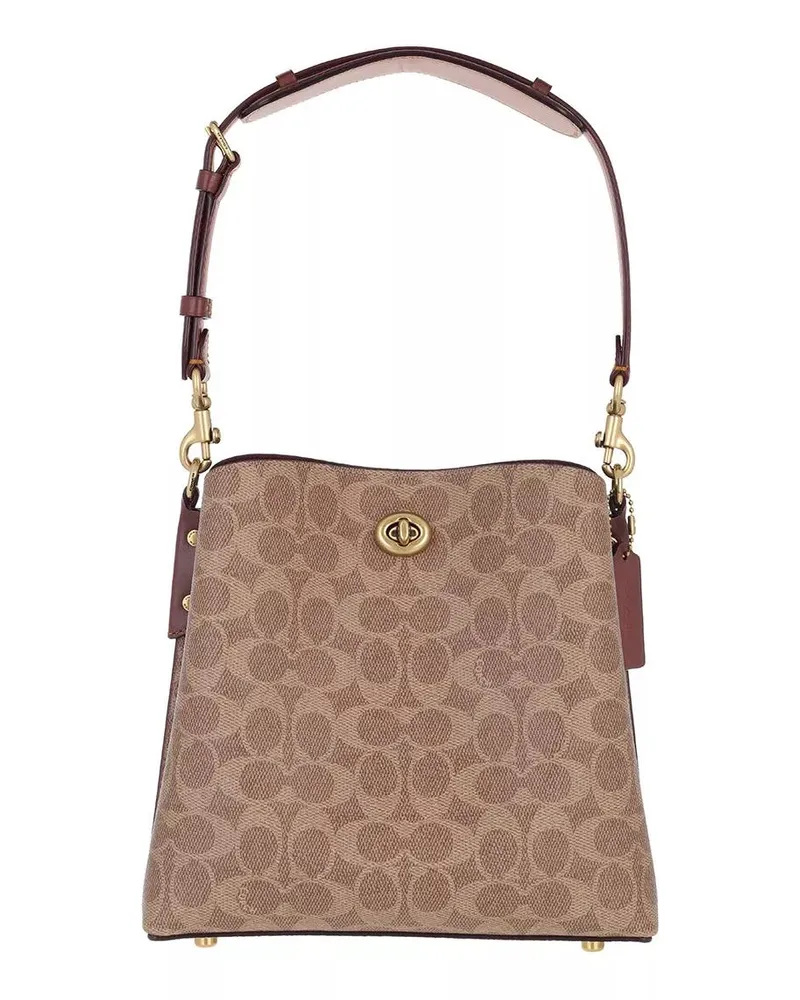 Coach Beuteltaschen Coated Canvas Signature Willow Bucket Bag 21 beige Beige