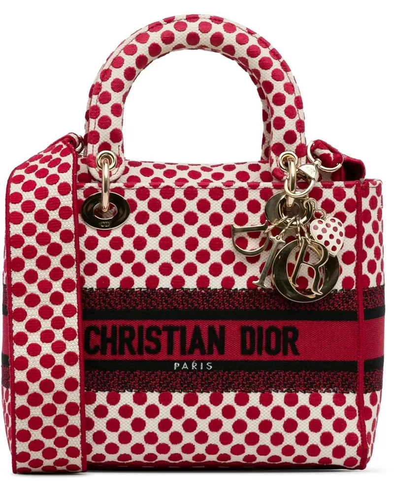 Dior Hobo Bags 2020 Medium DiorAmour Dots Lady D Lite rot Rot