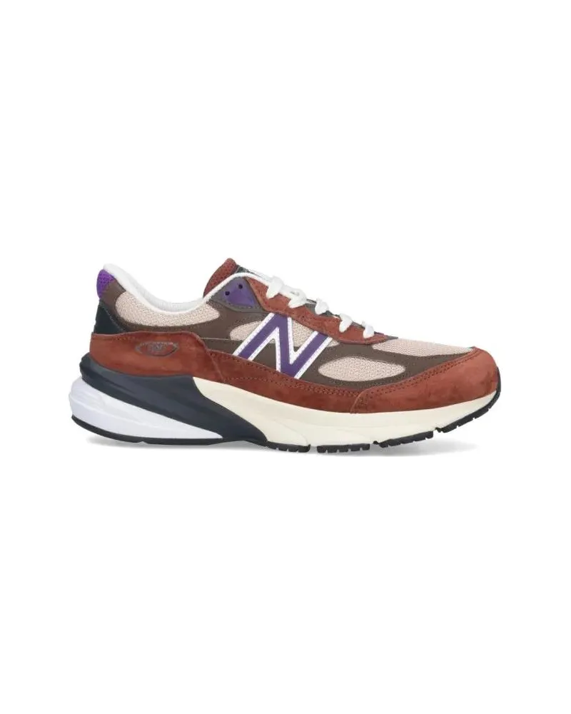 New Balance Low-Top Sneaker Round Toe Sneakers With Suede And Mesh Accents braun Braun