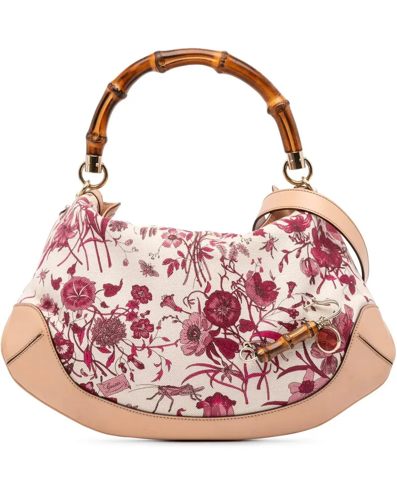 Gucci Hobo Bags GG Canvas Flora Peggy Satchel braun Braun