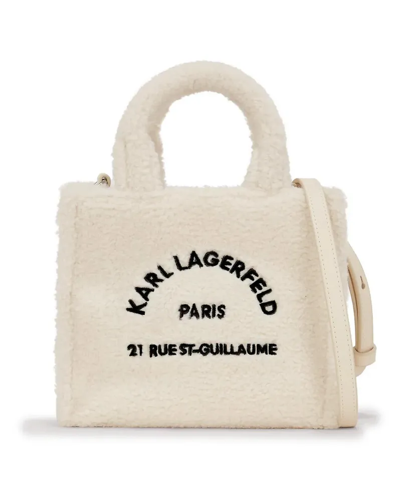 Karl Lagerfeld Shopper Rue St-Guillaume Mini-Tote-Bag aus Lammfell weiß Weiß