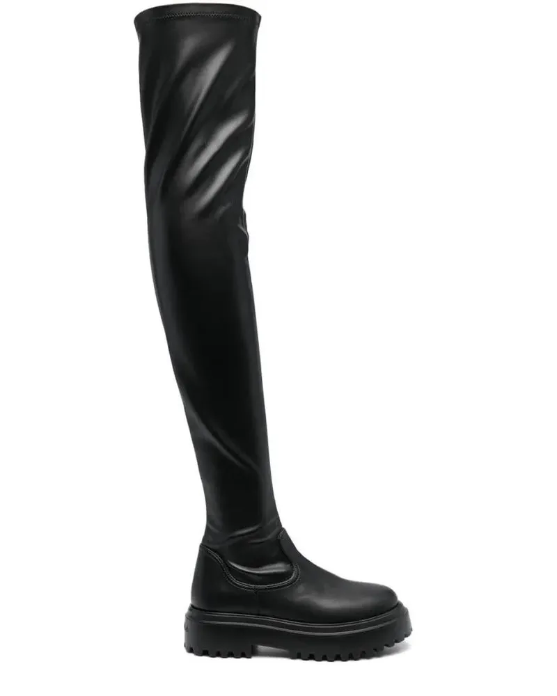 Le Silla Stiefel Cuissard Ranger Boots schwarz Schwarz