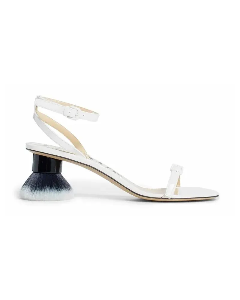 Loewe Sandalen Petal Brush Leather Sandals weiß Weiß