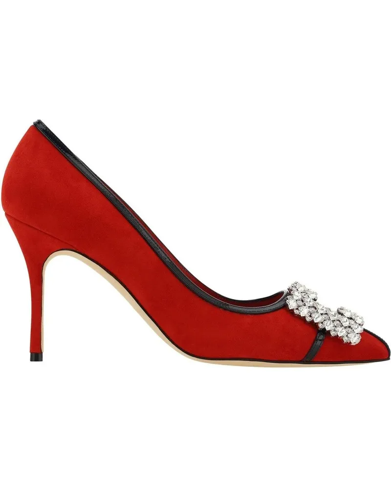 Manolo Blahnik Hohe Schuhe Tuberian 90 Suede Pumps rot Rot