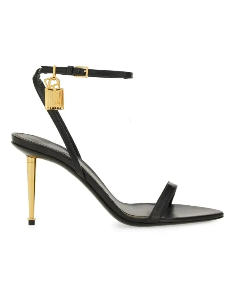 Tom Ford Sandalen Black Sandal With Striking Padlock Detail schwarz Schwarz