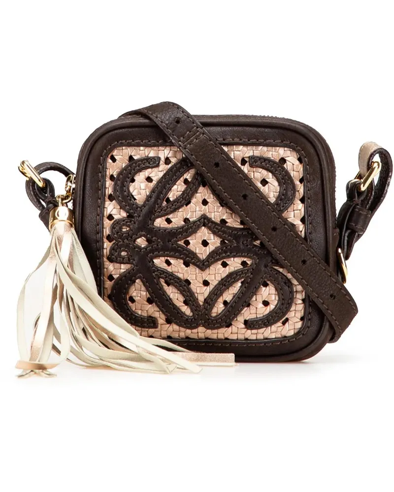 Loewe Hobo Bags Mini Anagram Leather Tassel Crossbody braun Braun