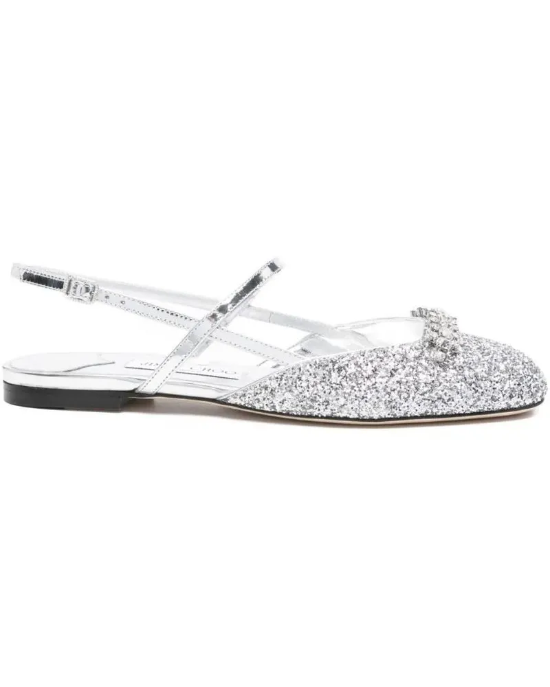 Jimmy Choo Sandalen Round Toe Slingback Sandals silberfarben 