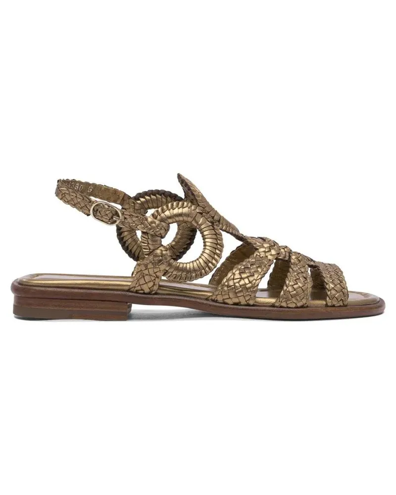 Pons Quintana Sandalen Braided Bronze Sandals With Circular Accents braun Braun