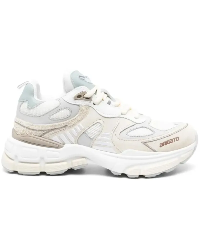 Axel Arigato Low-Top Sneaker Beige Leather And Suede Trainers With Sole weiß Weiß